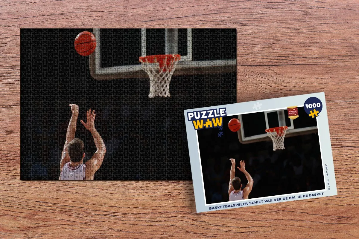 PuzzleWow Legpuzzel Basketbalspeler 1000 Stuks - Multicolor