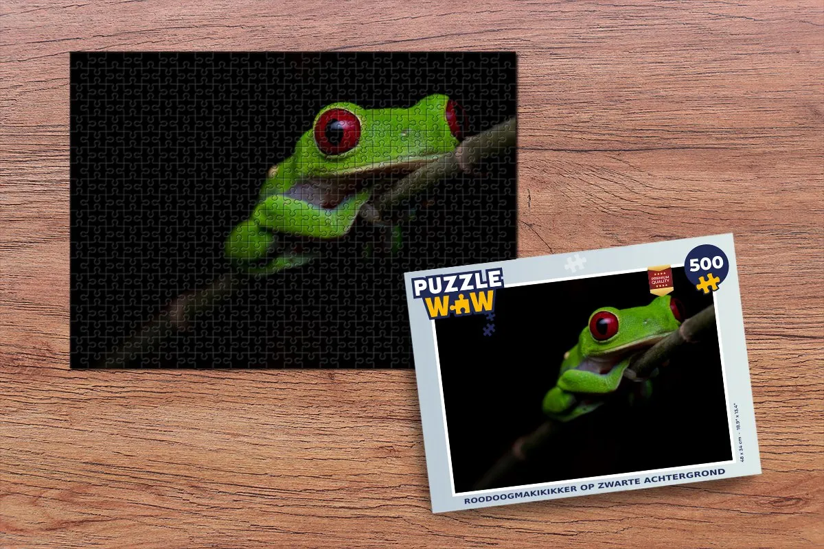 PuzzleWow Legpuzzel Roodoogmakikikker 500 Stuks - Multicolor