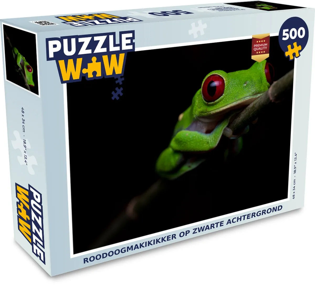 PuzzleWow Legpuzzel Roodoogmakikikker 500 Stuks