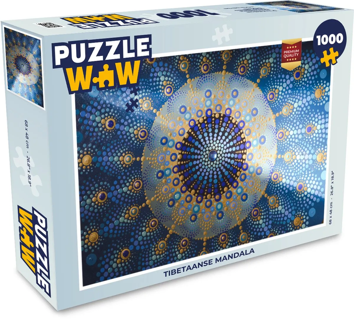 PuzzleWow Mandala Legpuzzel 1000 Stuks - Multicolor