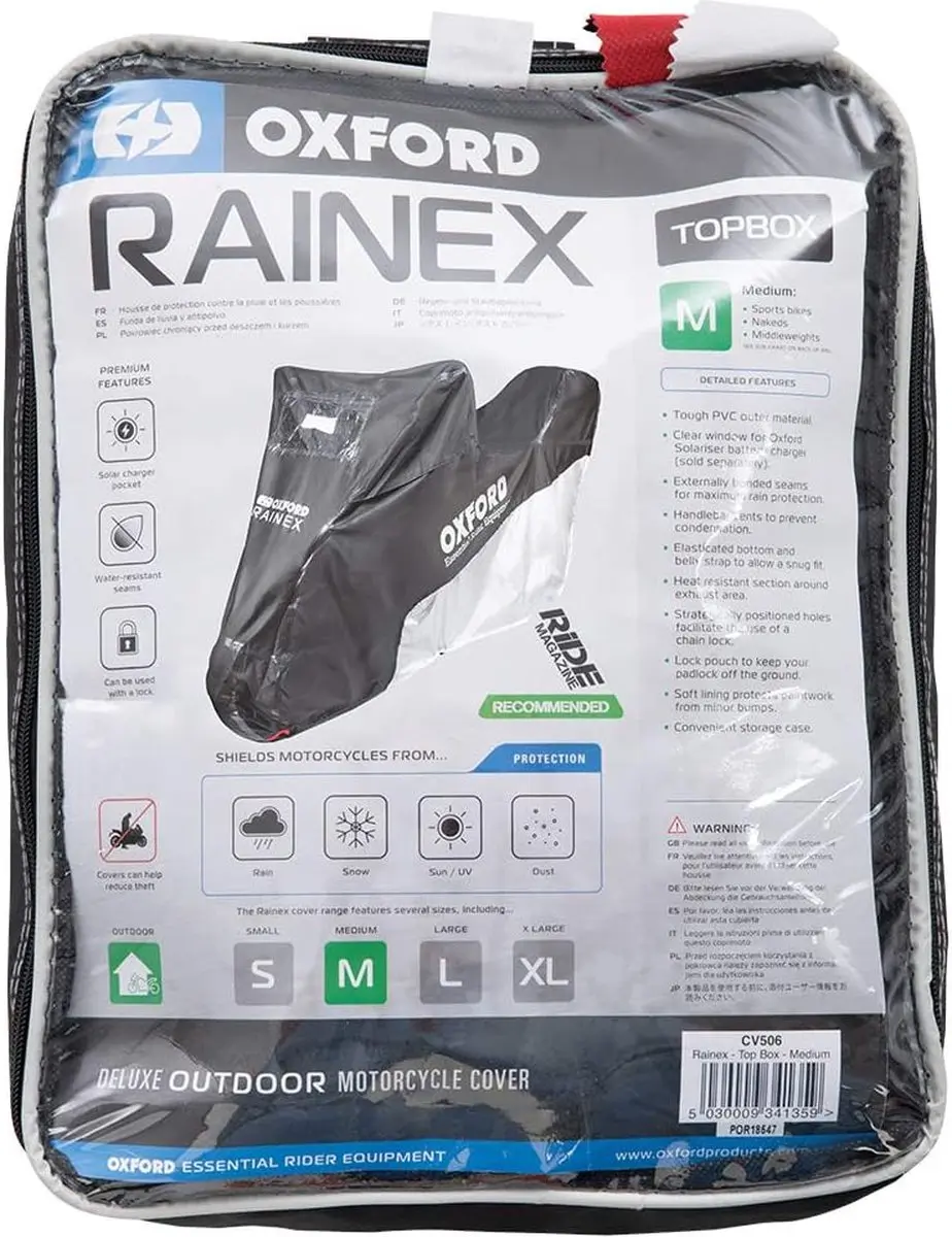Oxford Rainex Motorhoes L - Zwart/Grijs
