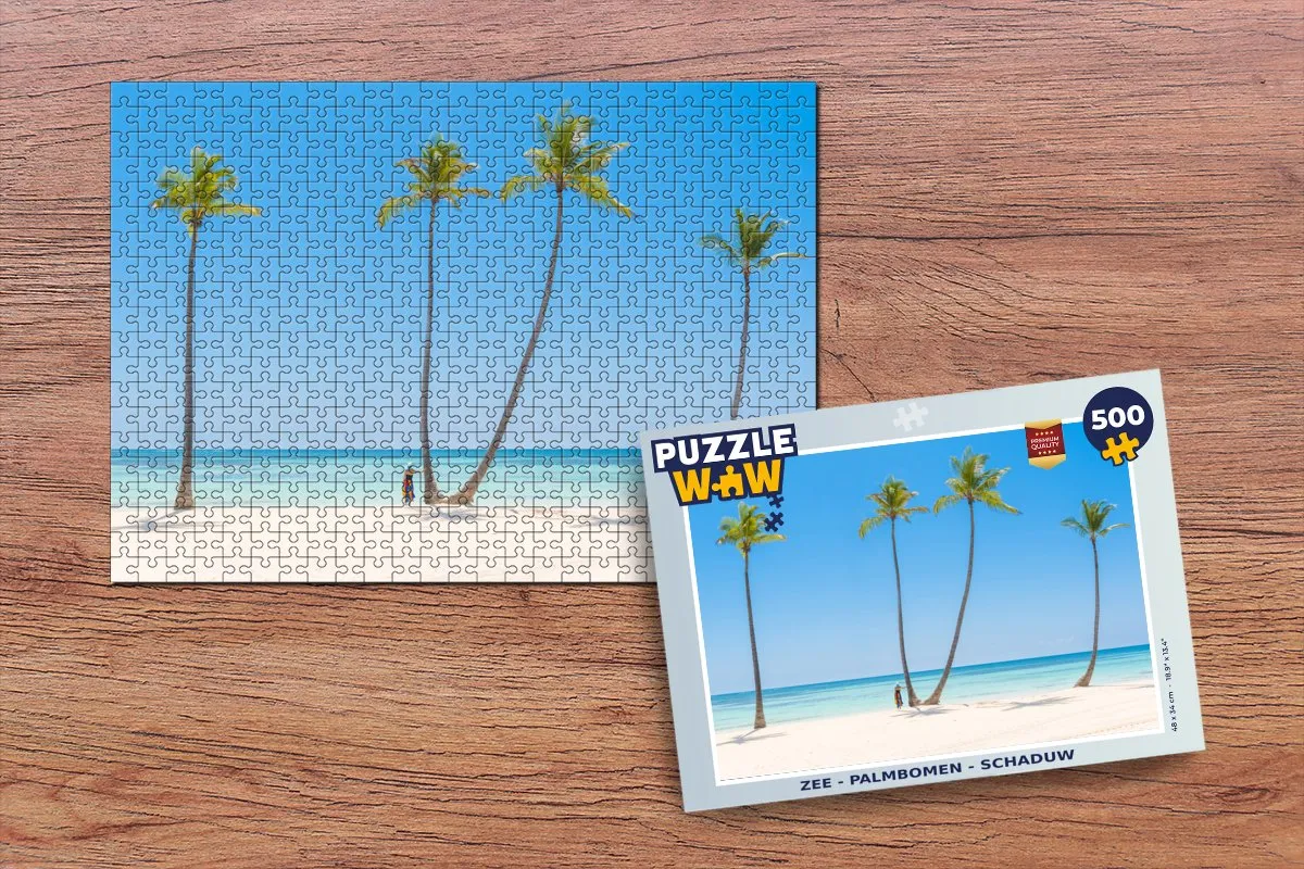 PuzzleWow Zee Palmbomen Legpuzzel 500 Stuks - Multicolor