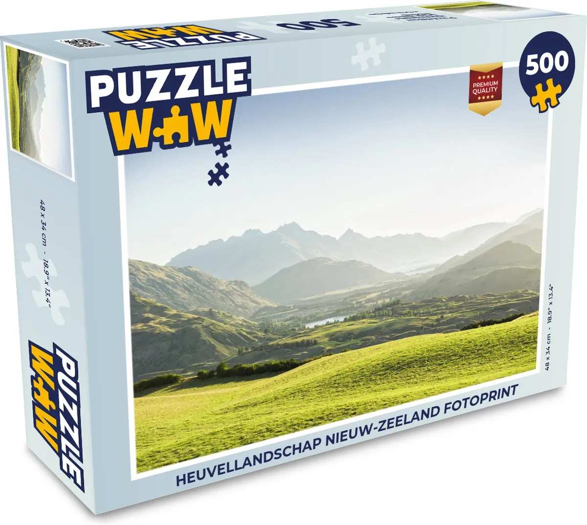 PuzzleWow Heuvellandschap Nieuw-Zeeland Legpuzzel 500 Stuks