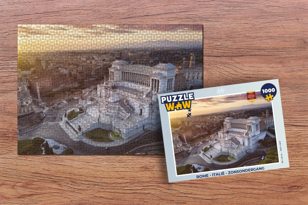 PuzzleWow Rome - Italië Zonsondergang Legpuzzel 1000 Stuks - Multicolor