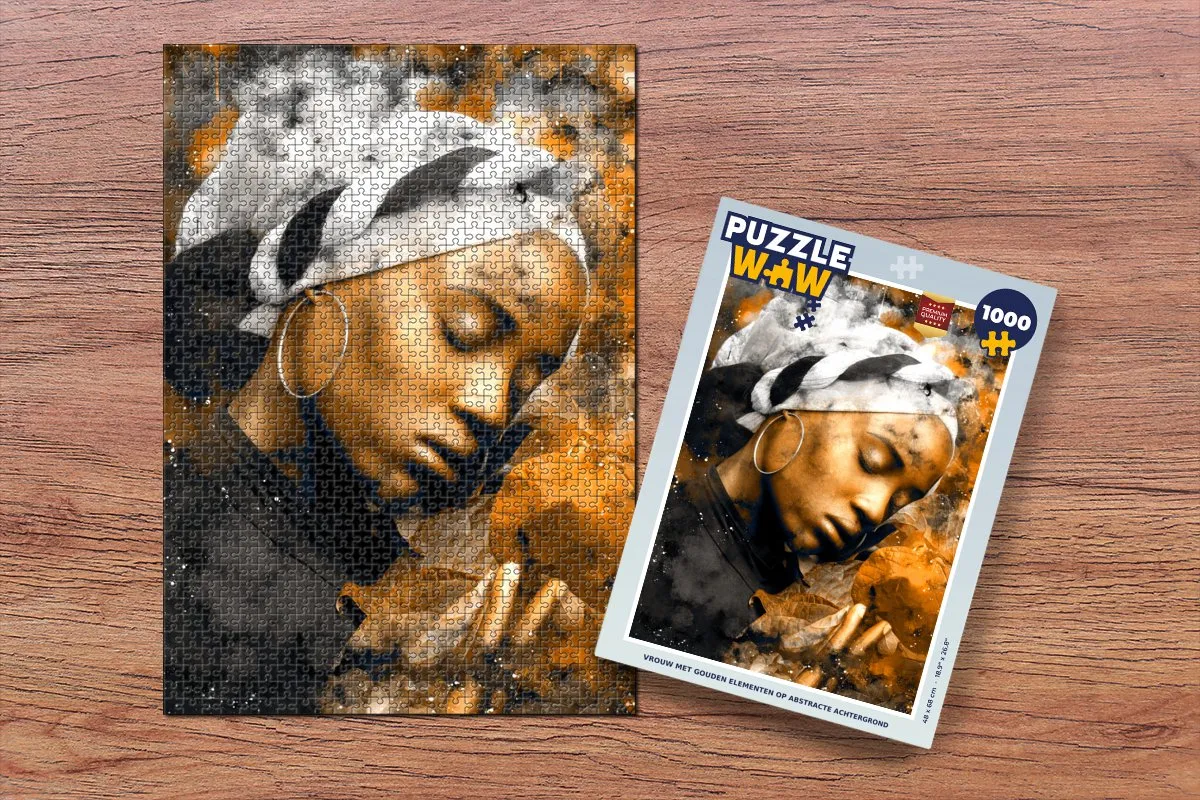 PuzzleWow Abstract Hoofddoek Legpuzzel 1000 Stuks - Multicolor