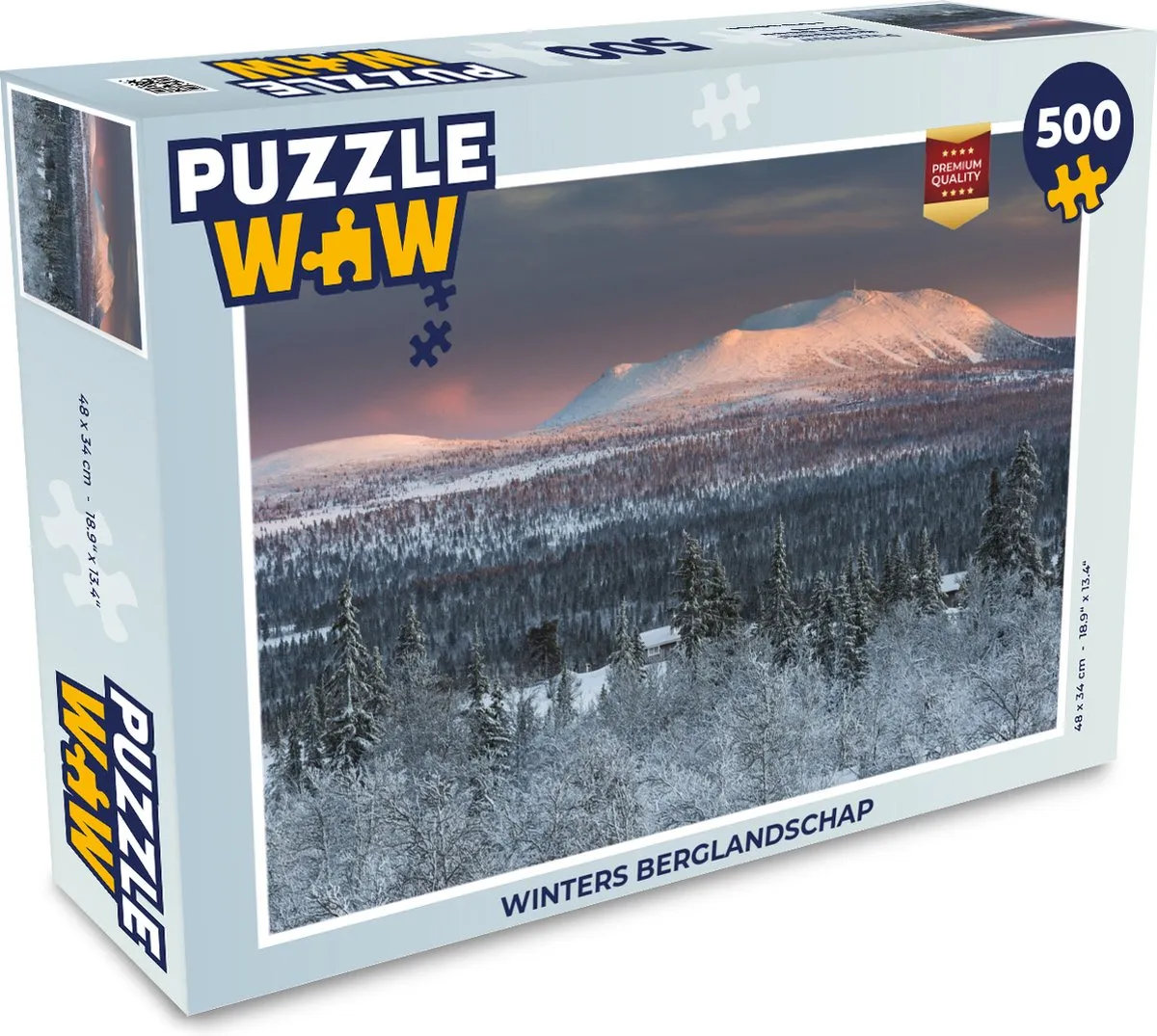 PuzzleWow Legpuzzel Winters Berglandschap 500 Stuks