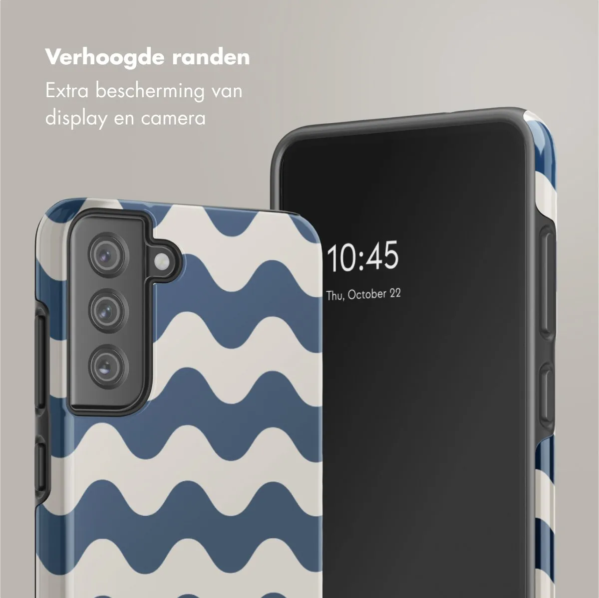 Selencia Wave Vibes Classic Blue Hoesje Samsung Galaxy S21 FE