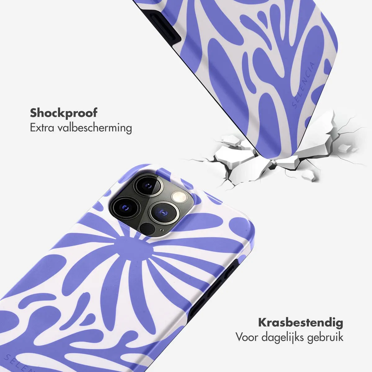 Selencia Hoesje iPhone 15 Pro Max Modern Bloom Sapphire Blue - afbeelding 6 van 6