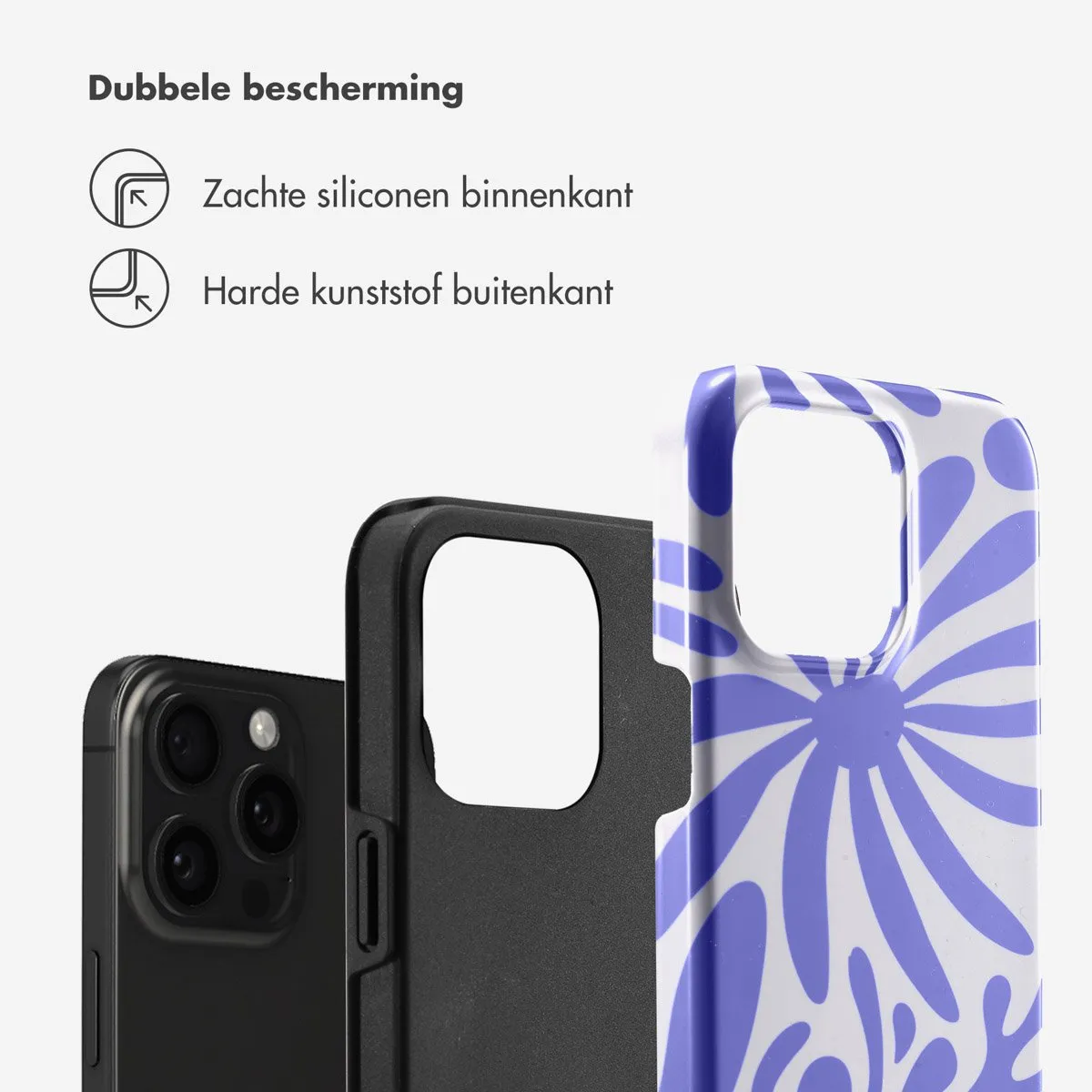 Selencia Hoesje iPhone 15 Pro Max Modern Bloom Sapphire Blue