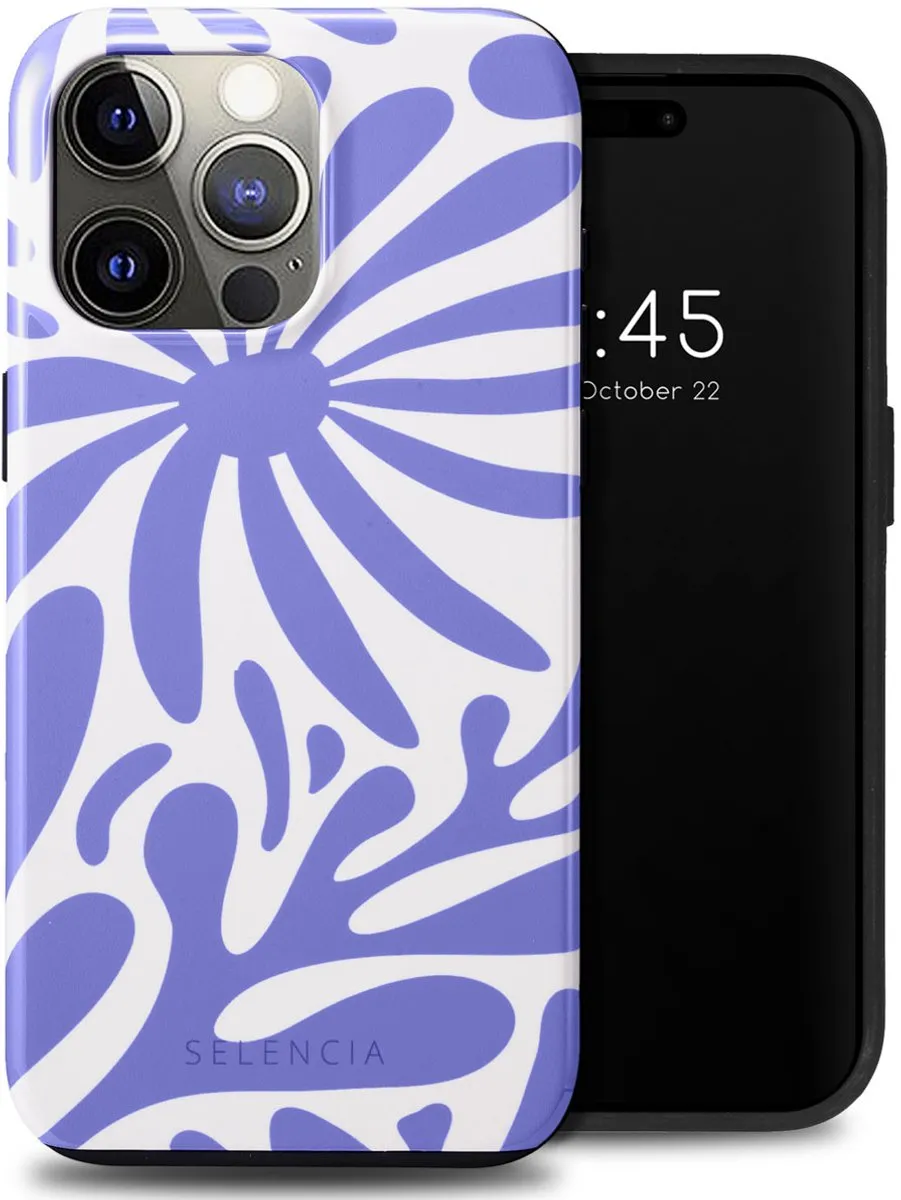 Selencia Hoesje iPhone 15 Pro Max Modern Bloom Sapphire Blue