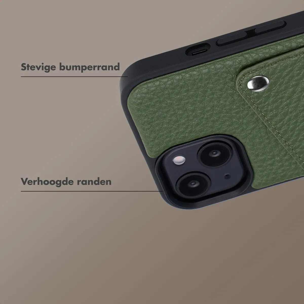 Selencia Hoesje iPhone 13/14 Sage Green - 2 Pasjes