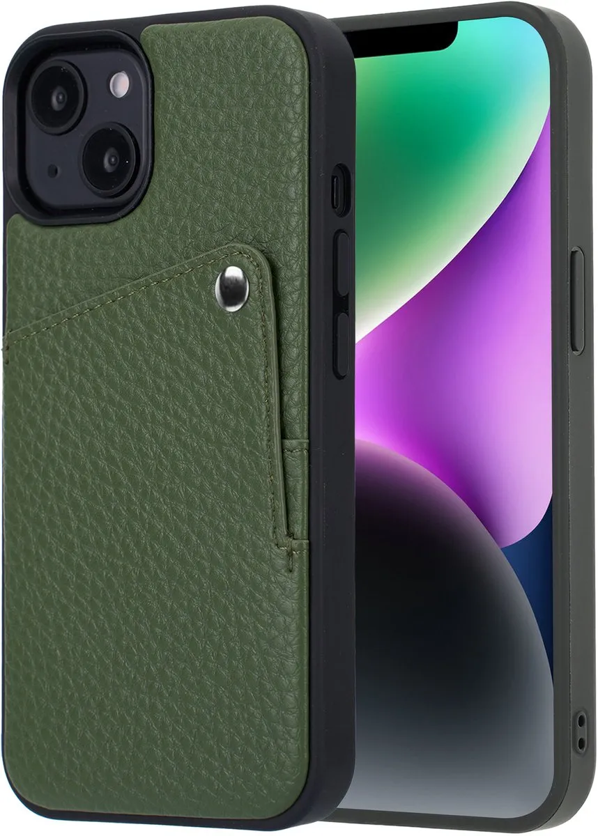 Selencia Hoesje iPhone 13/14 Sage Green - 2 Pasjes