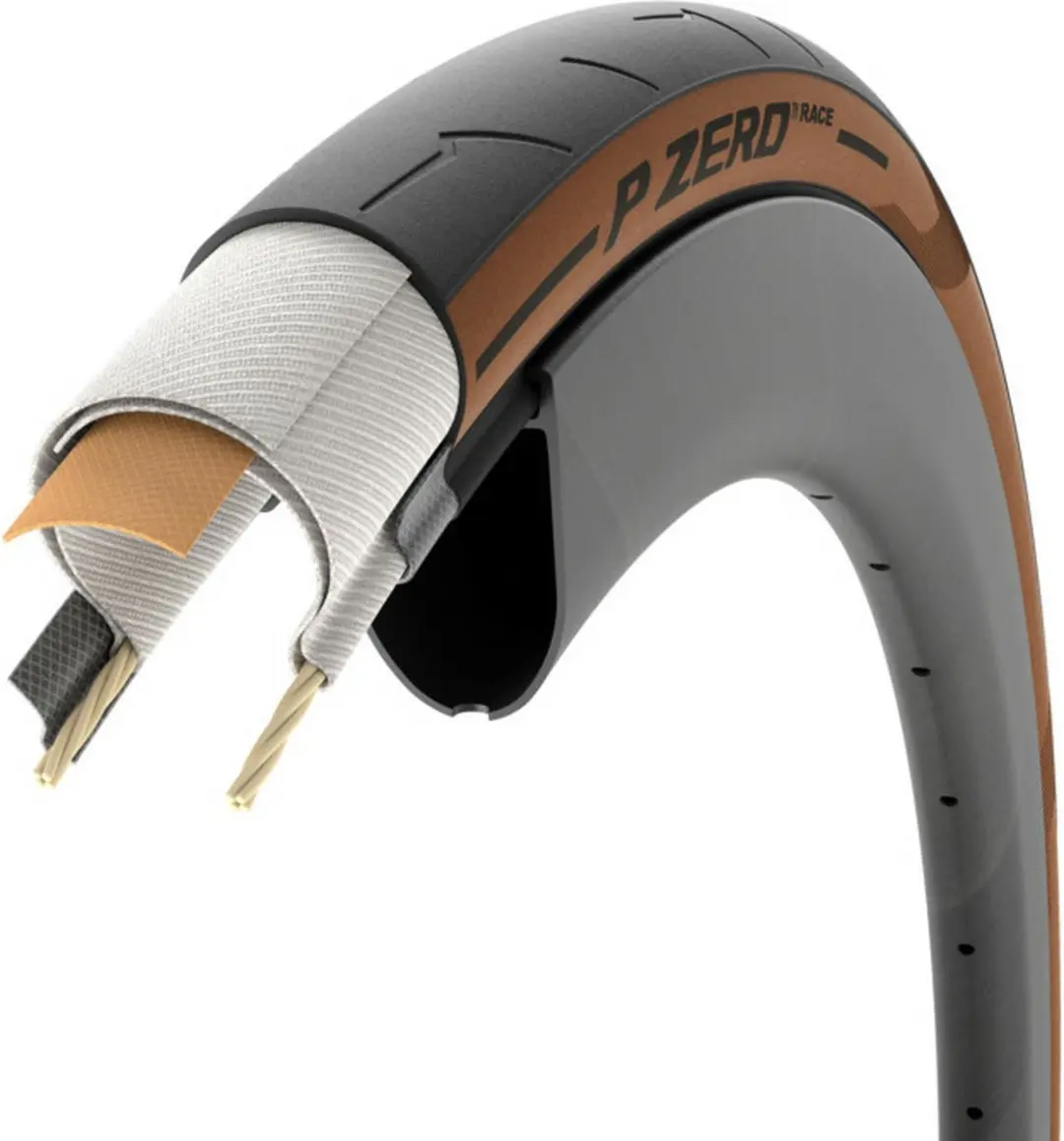 Pirelli P Zero Race Racefietsband 28mm - Zwart/Bruin