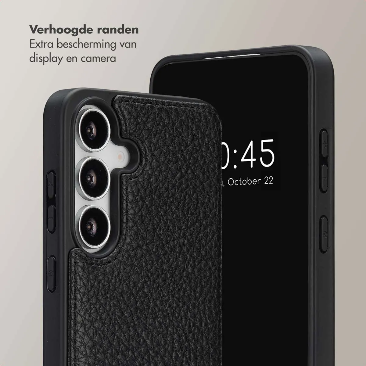 Selencia Hoesje Samsung Galaxy S25 FE - Backcover met koord - 2 Pasjes - Zwart