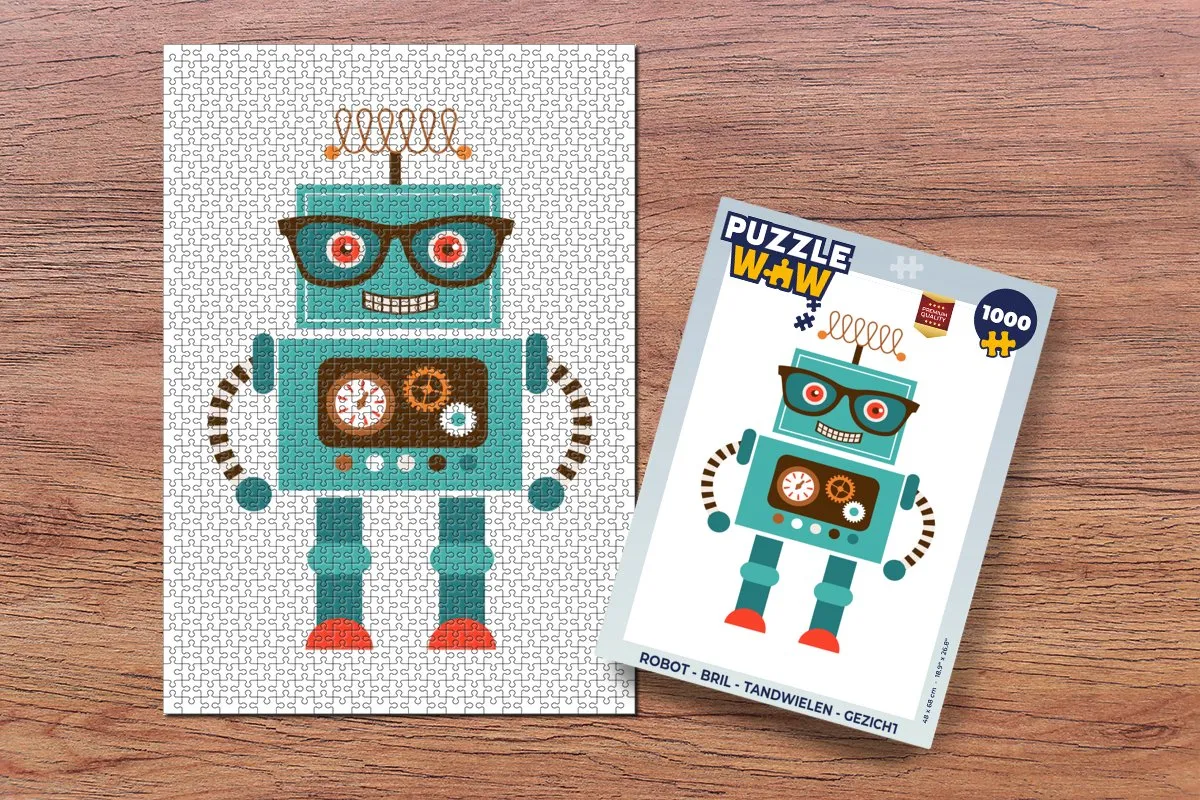 PuzzleWow Robot Puzzel 1000 Stuks - Multicolor
