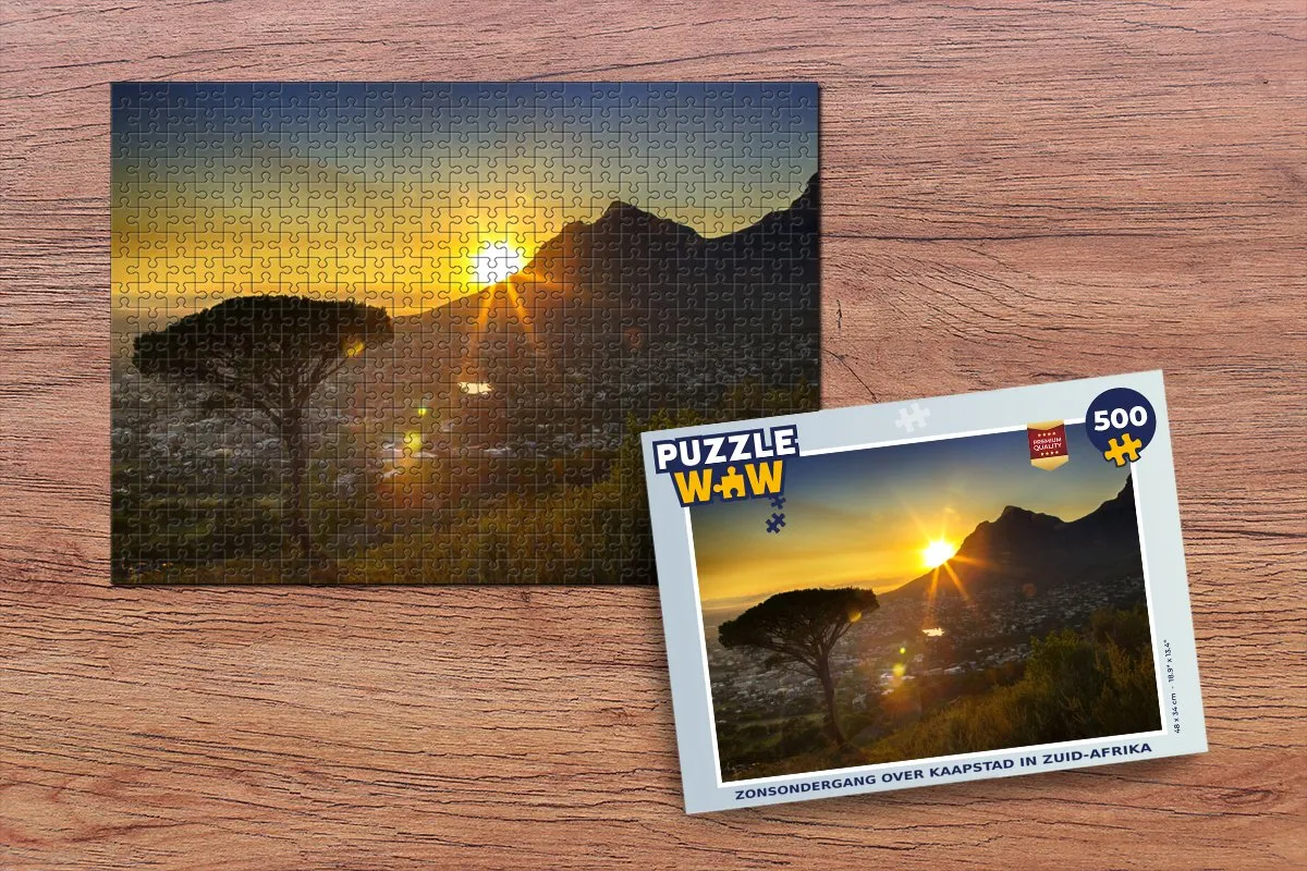 PuzzleWow Kaapstad Berg Legpuzzel 500 Stuks - Multicolor