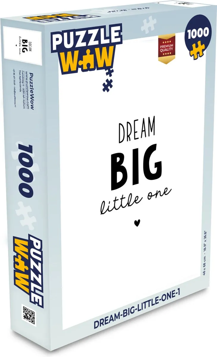 PuzzleWow Quotes Dream Big Little One Legpuzzel 1000 Stuks - Multicolor