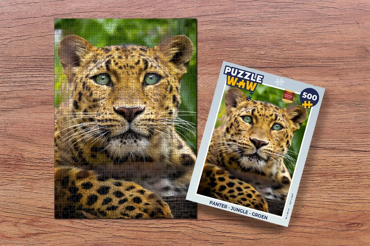 PuzzleWow Panter Jungle Legpuzzel 500 Stuks - Multicolor