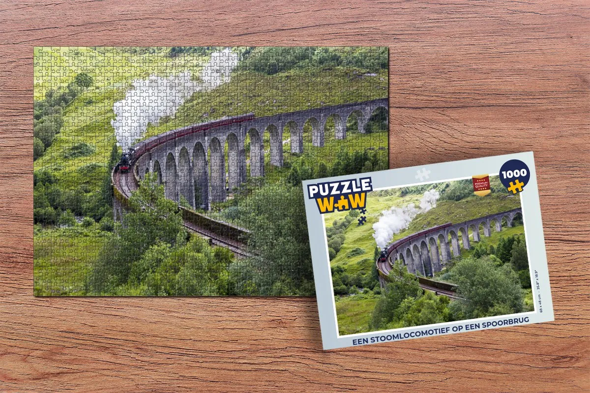 PuzzleWow Legpuzzel Stoomlocomotief 1000 Stuks - Multicolor