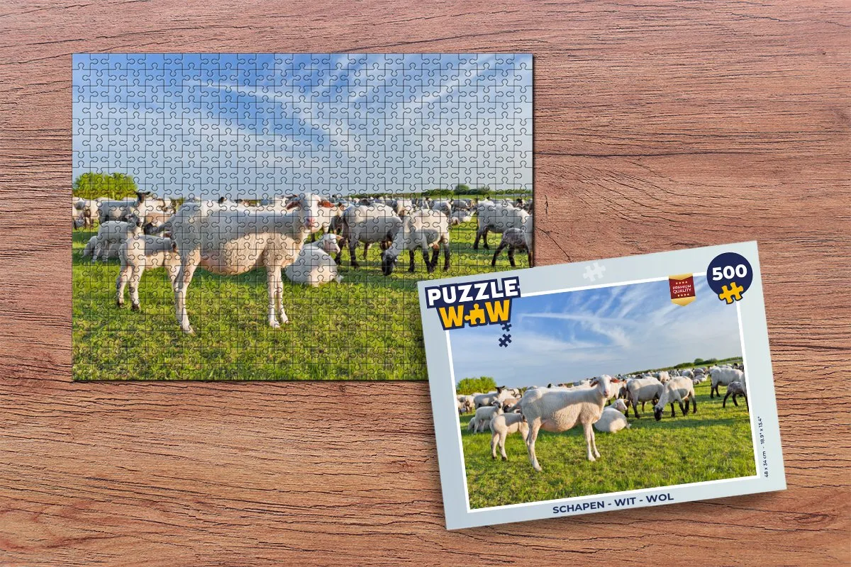 PuzzleWow Schapen Wol Legpuzzel 500 Stuks - Multicolor