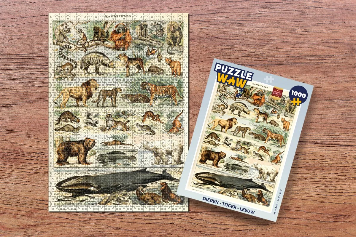 PuzzleWow Adolphe Millot Dieren Legpuzzel 1000 Stuks - Multicolor