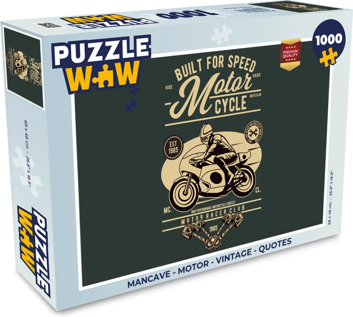 PuzzleWow Mancave Motor Vintage Legpuzzel 1000 Stuks