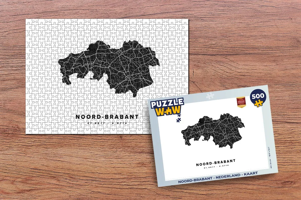 PuzzleWow Noord-Brabant Legpuzzel 500 Stuks - Multicolor