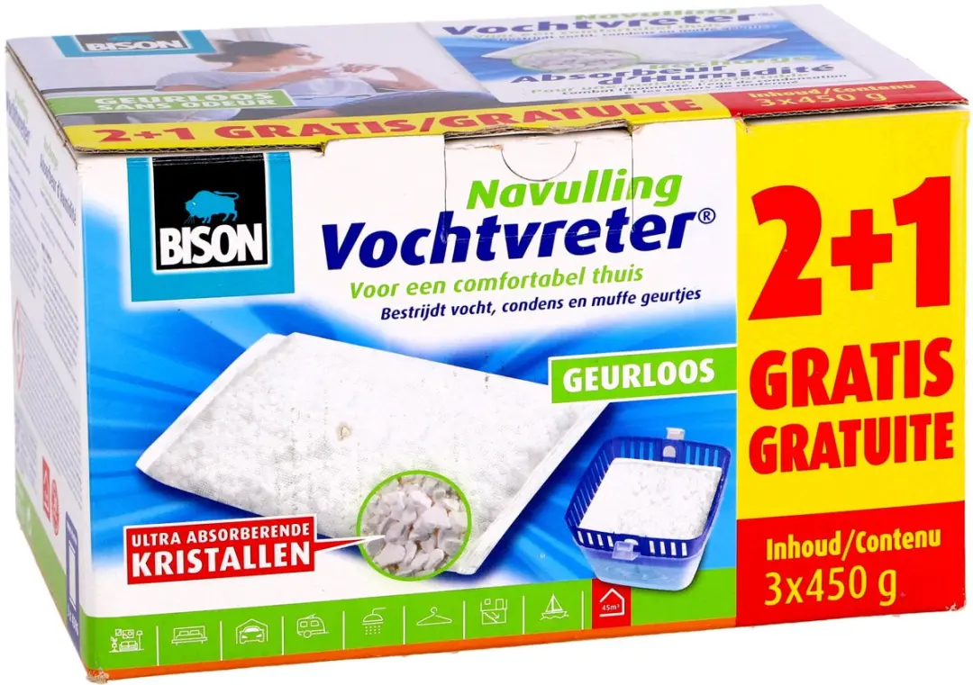 Bison Vochtvreter Navulzak Neutraal 3x450g - afbeelding 5 van 6