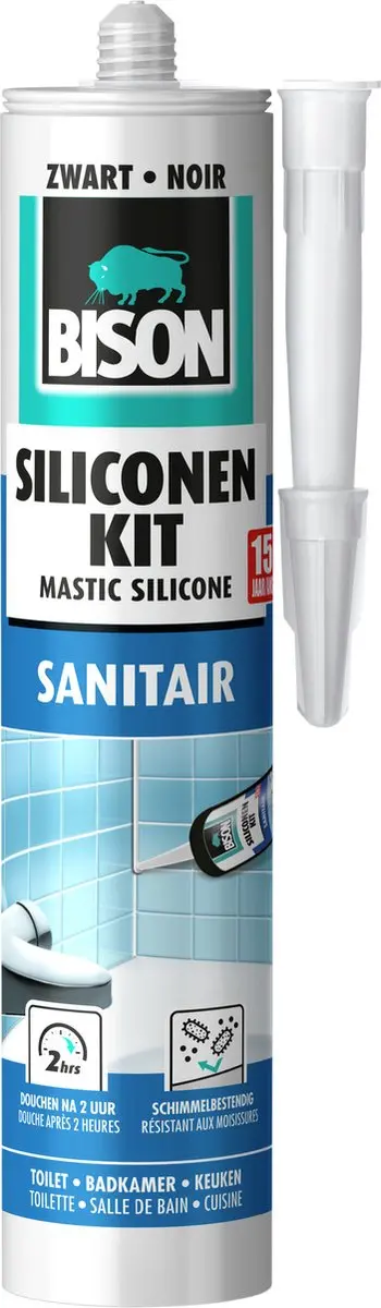 Bison Siliconenkit zwart koker 300 ml