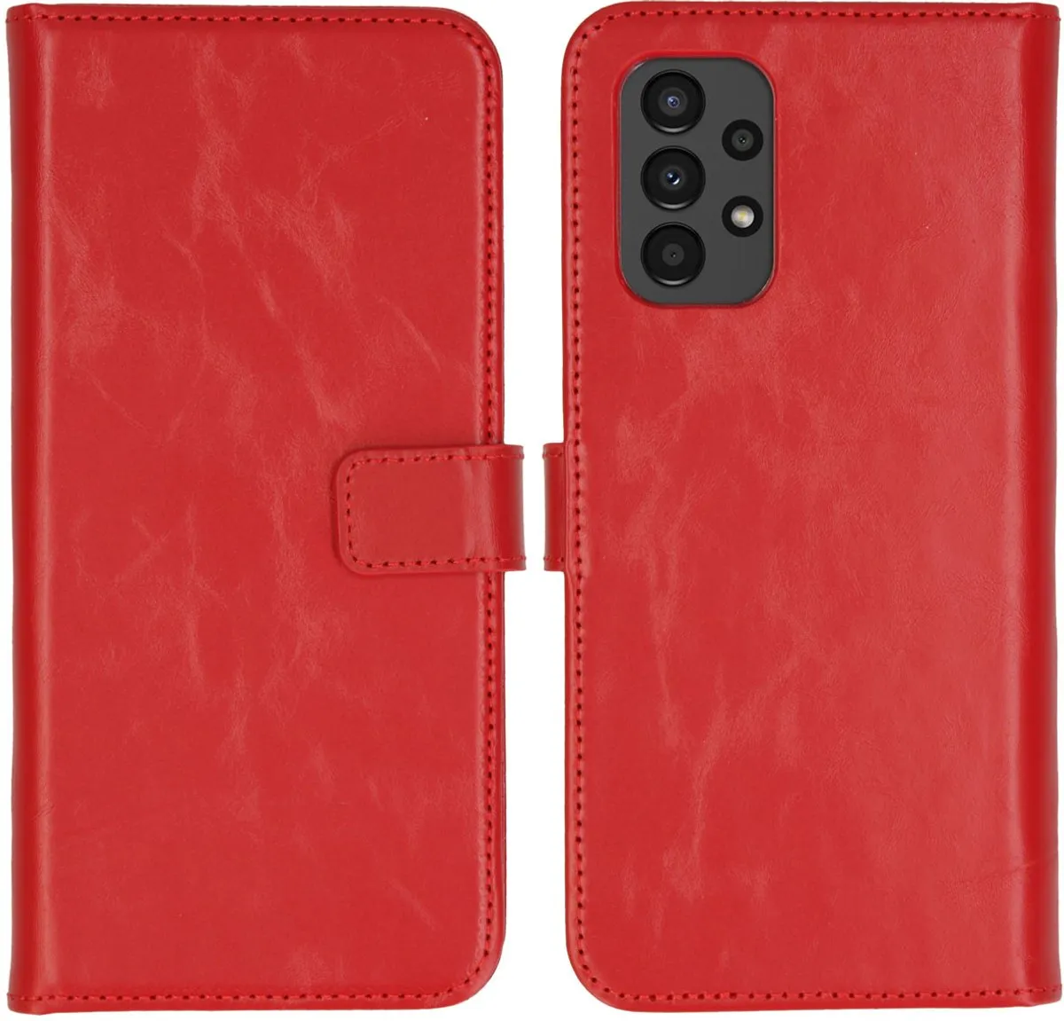 Selencia Hoesje Samsung Galaxy A13 4G - Rood Lederen Bookcase