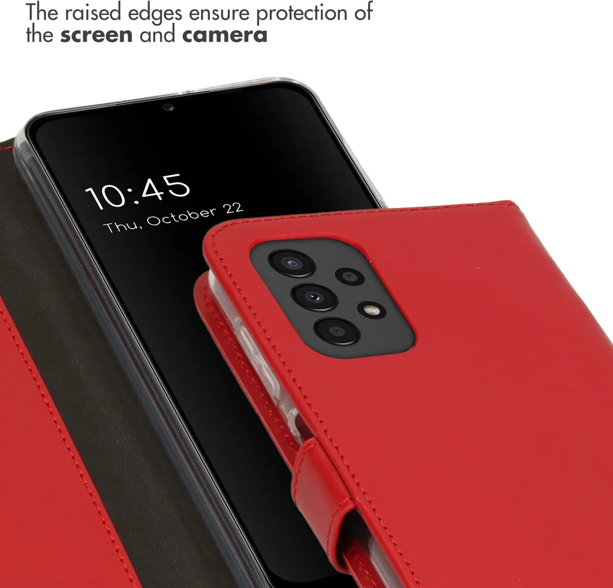 Selencia Hoesje Samsung Galaxy A13 4G - Rood Lederen Bookcase