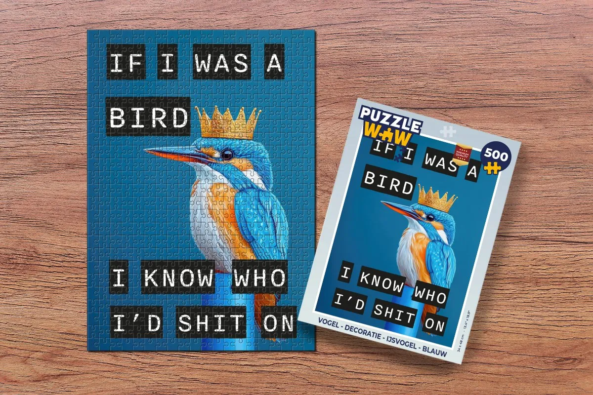 PuzzleWow IJsvogel Legpuzzel 500 Stuks - Blauw