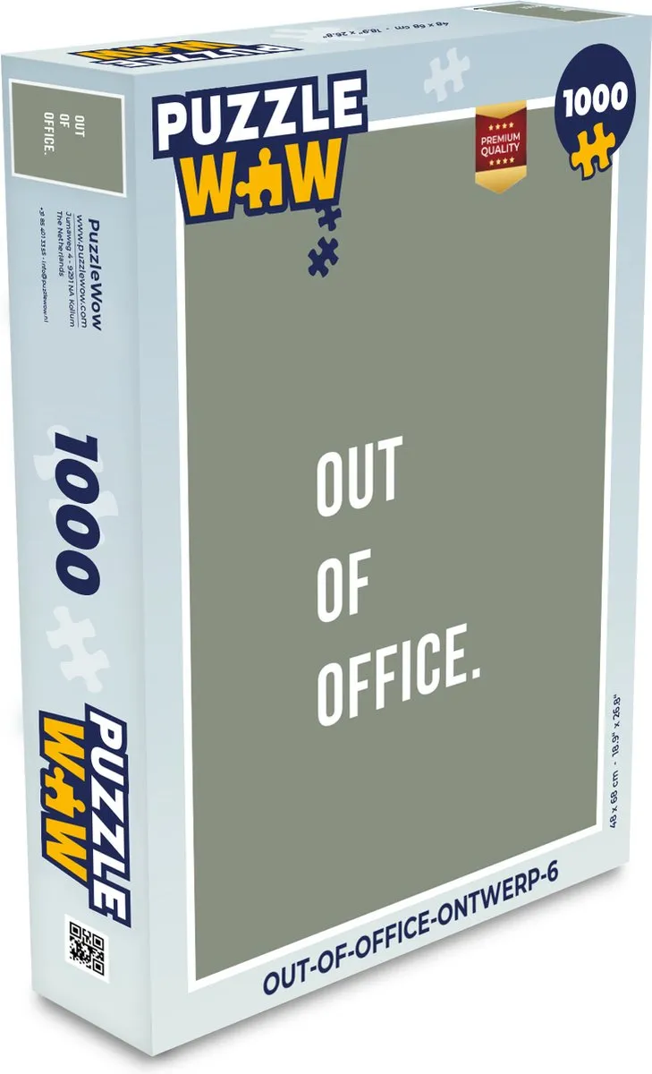 PuzzleWow Quotes Out of Office Legpuzzel 1000 Stuks