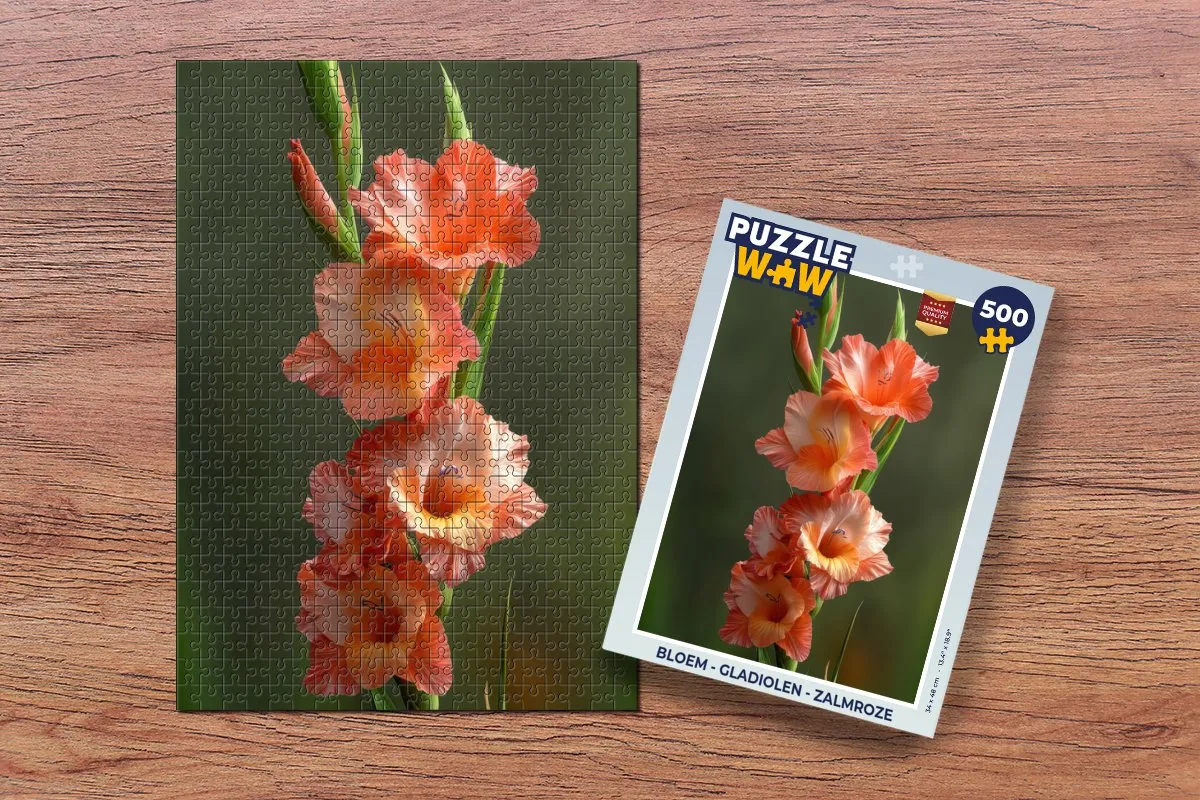 PuzzleWow Gladiolen Legpuzzel 500 Stuks - Zalmroze
