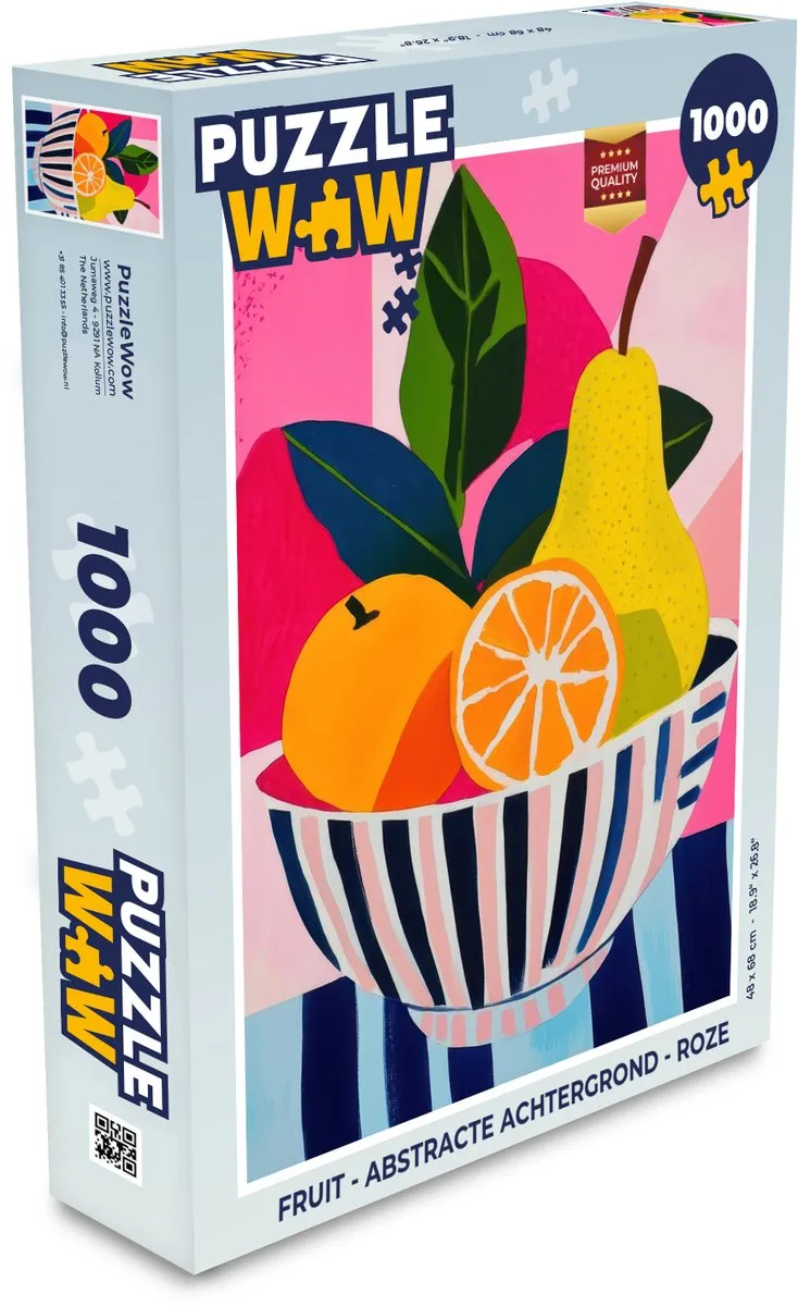 PuzzleWow Fruit Puzzle 500 Stuks - Roze
