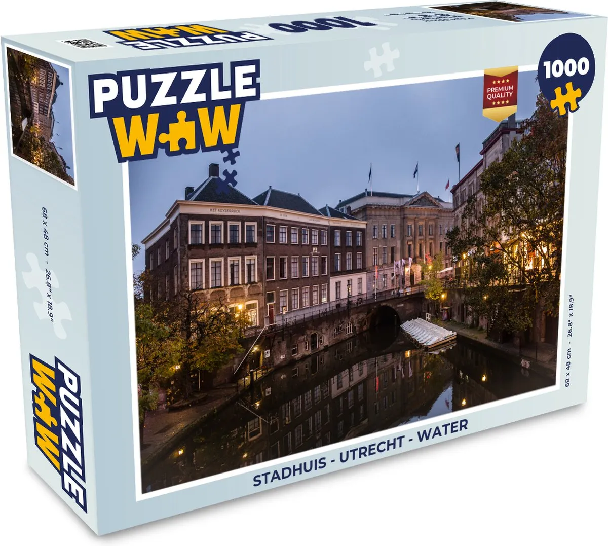 PuzzleWow Stadhuis Utrecht Water Legpuzzel 1000 Stuks - Multicolor