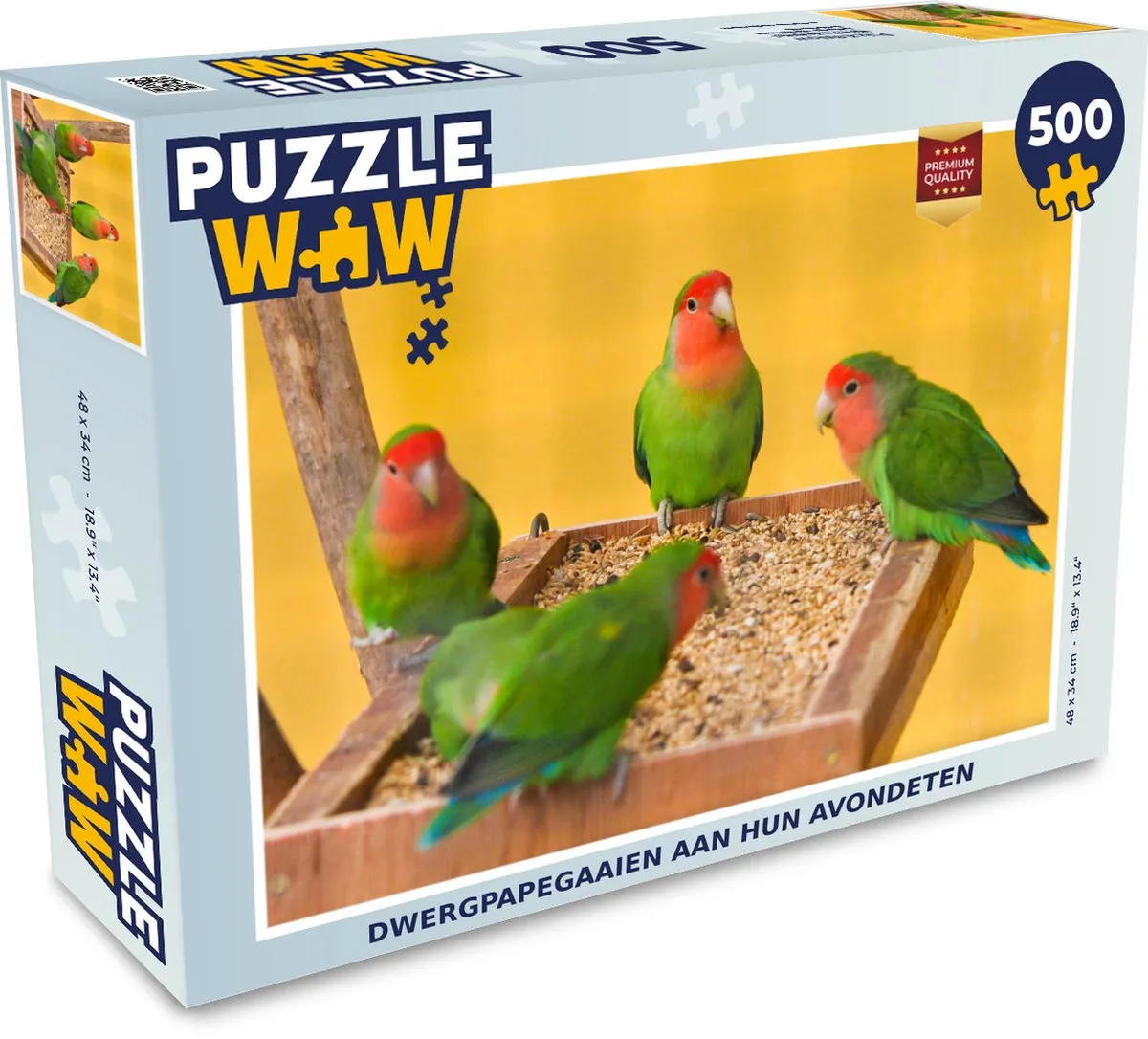 PuzzleWow Legpuzzel Dwergpapegaaien 500 Stuks