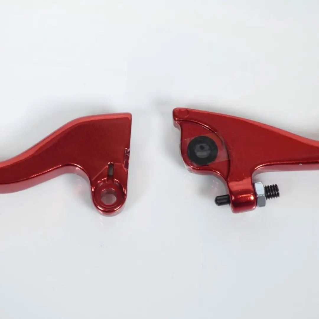 paar rood geanodiseerde hendels voor derbi 50 gpr motorfiets nieuw voorrem recht