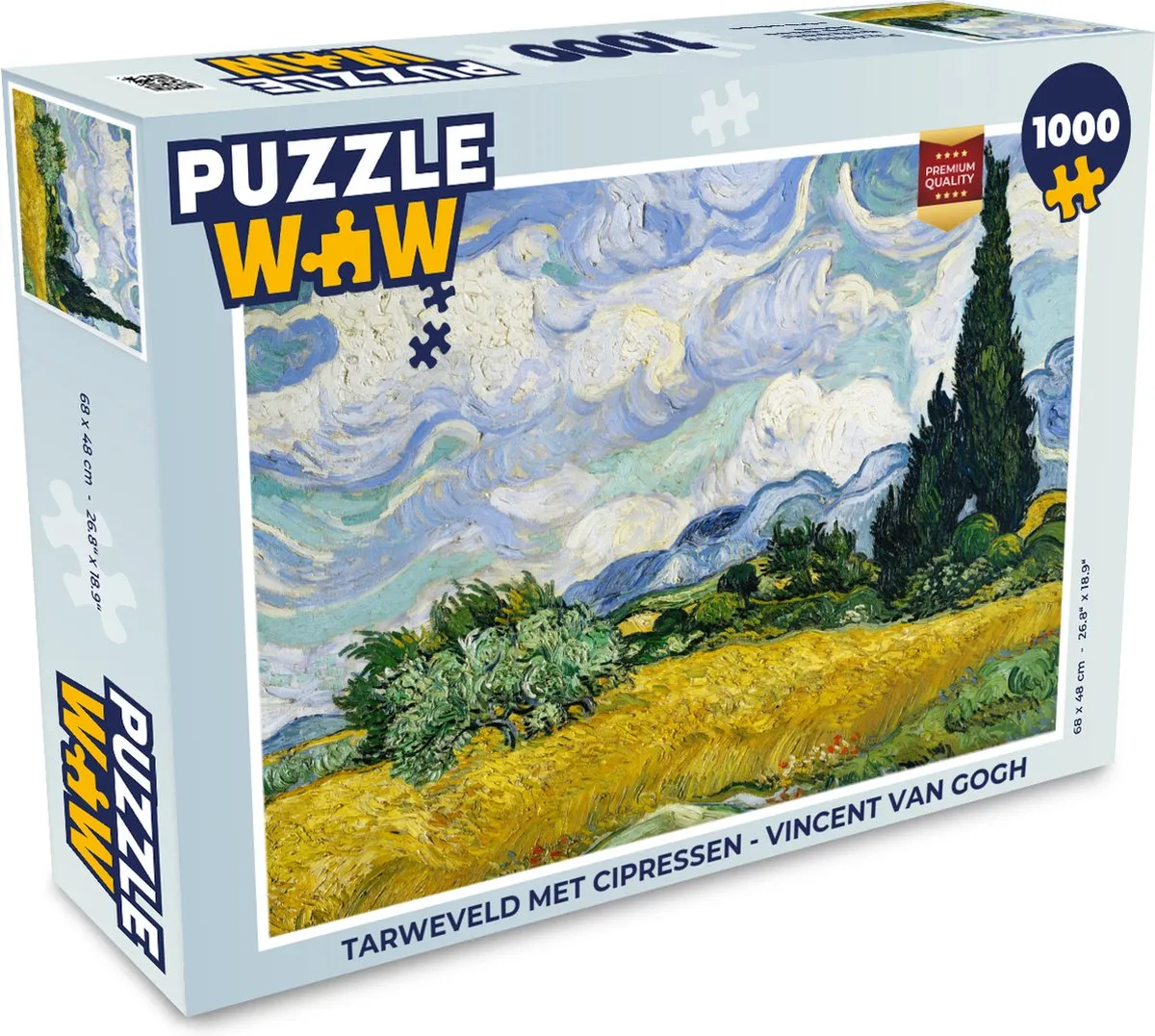 PuzzleWow Vincent van Gogh Tarweveld met Cipressen Legpuzzel 1000 Stuks
