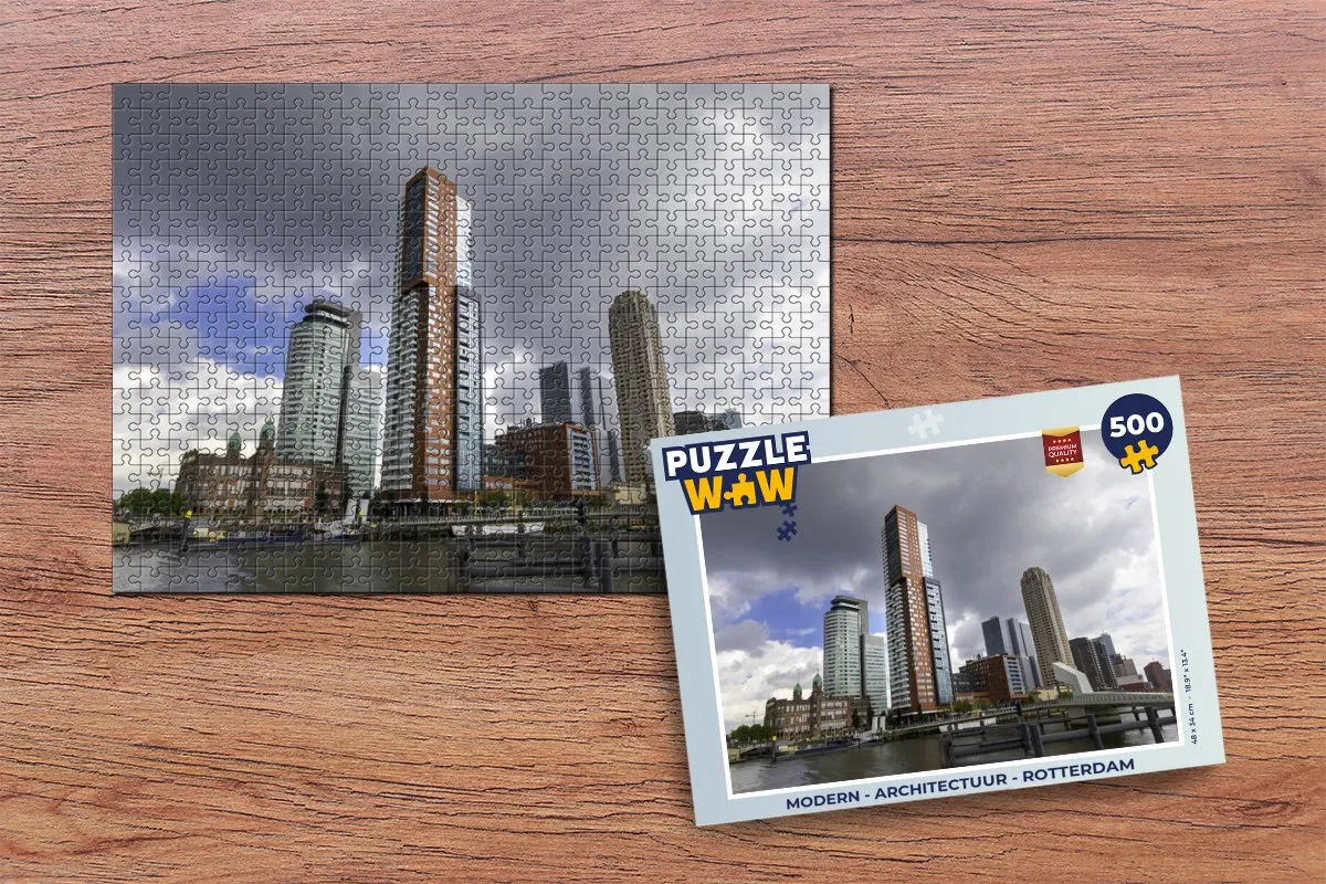 PuzzleWow Modern Architectuur Rotterdam Legpuzzel 500 Stuks - Multicolor