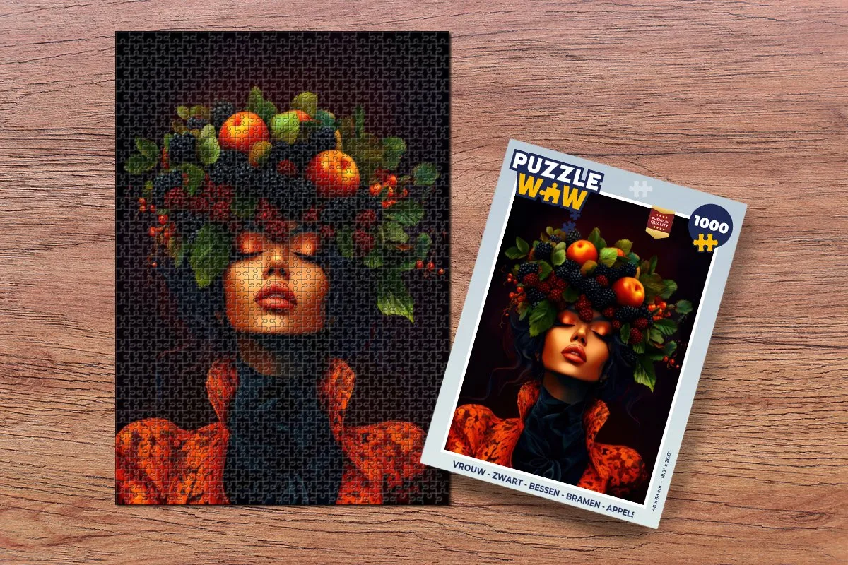 PuzzleWow Legpuzzel 1000 Stuks - Vrouw Bessen
