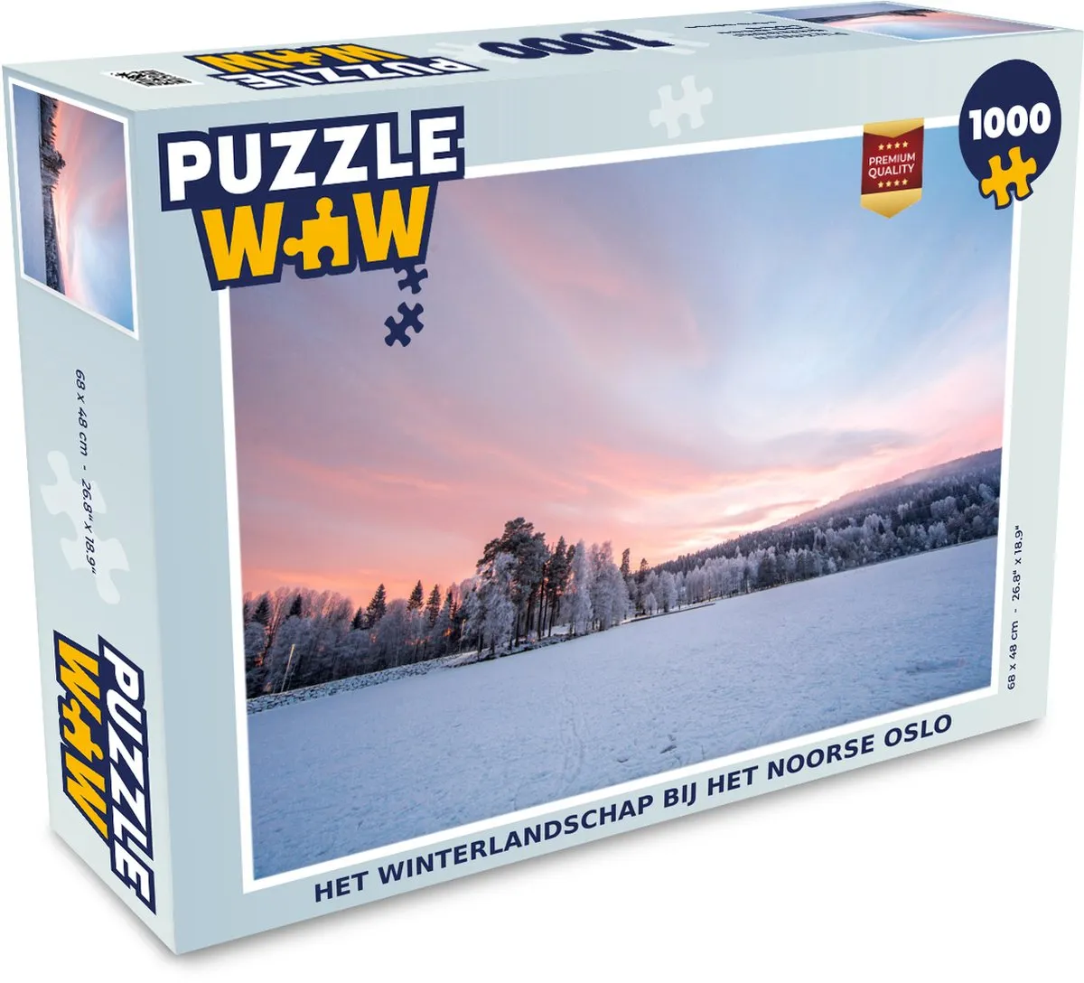 PuzzleWow Het winterlandschap Oslo Legpuzzel 1000 Stuks - Multicolor