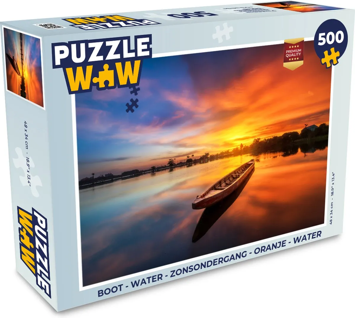 PuzzleWow Boot Water Zonsondergang Legpuzzel 1000 Stuks