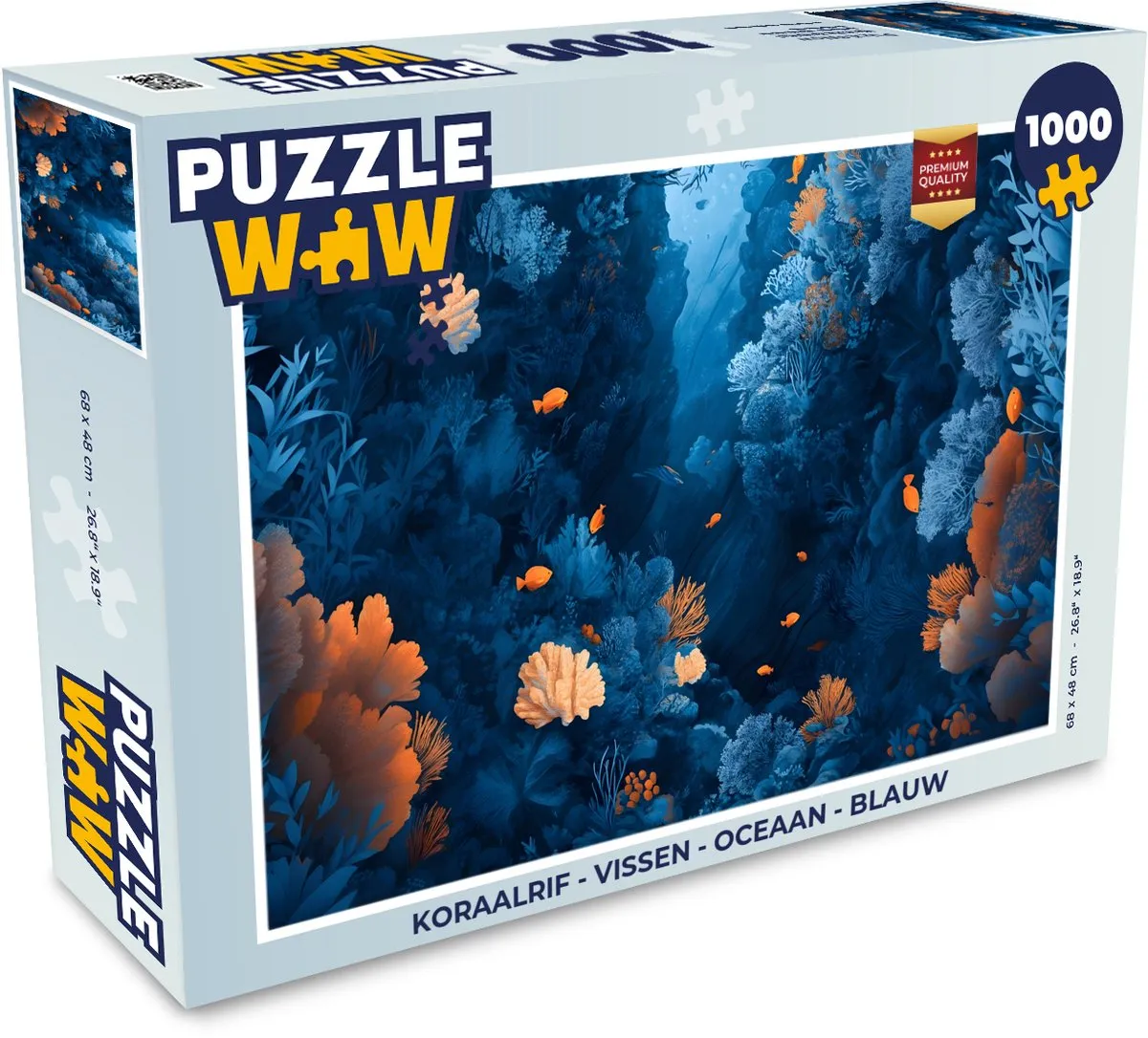 PuzzleWow Koraalrif Legpuzzel 1000 Stuks - Blauw