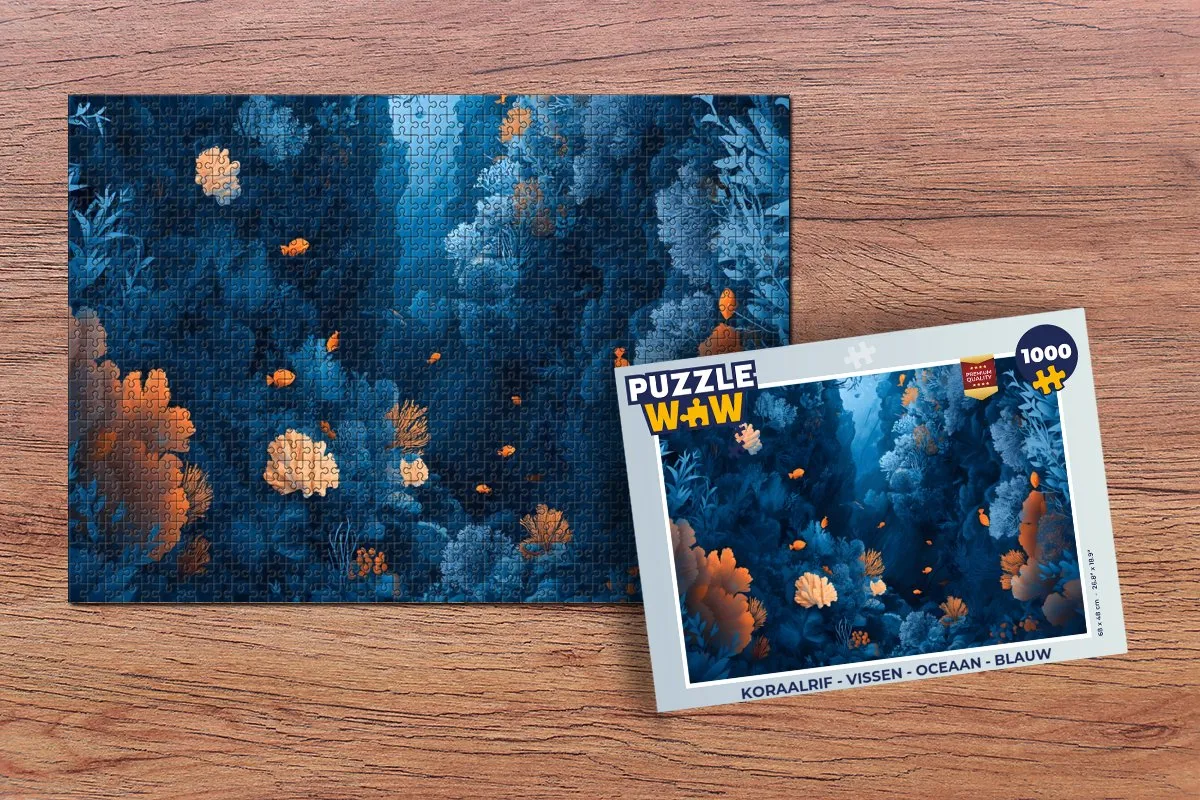 PuzzleWow Koraalrif Legpuzzel 1000 Stuks - Blauw