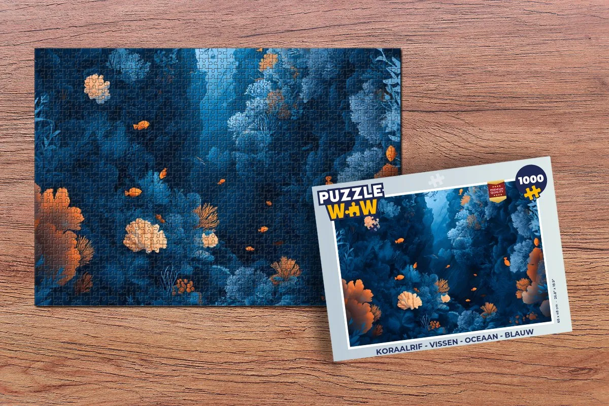 PuzzleWow Koraalrif Legpuzzel 1000 Stuks - Blauw