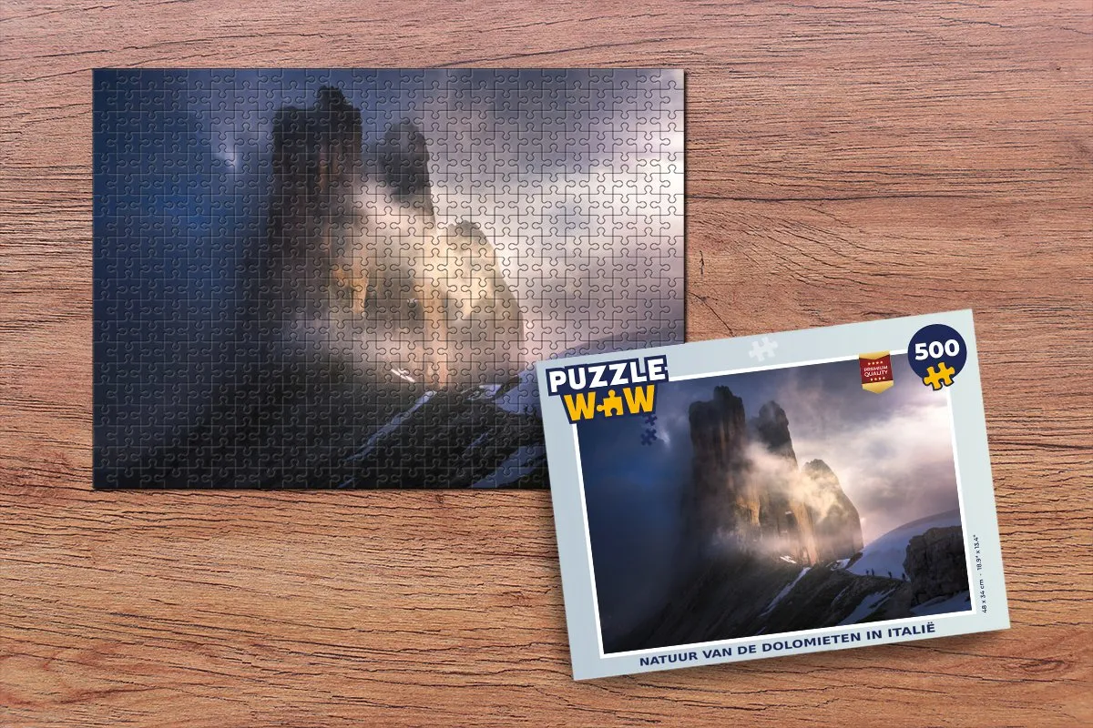 PuzzleWow Natuur van de Dolomieten Legpuzzel 500 Stuks - Multicolor