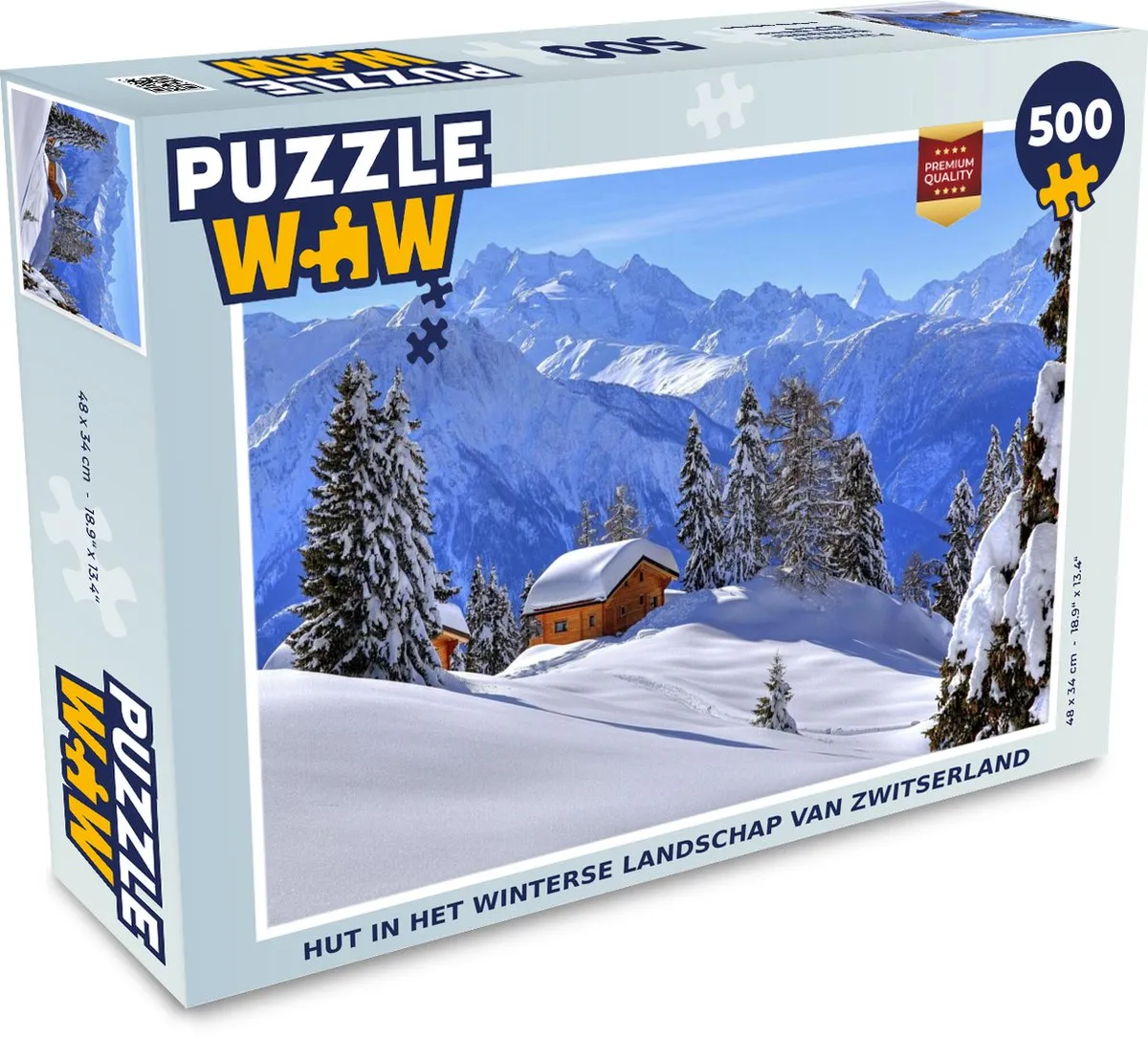 PuzzleWow Zwitserland Winterlandschap Legpuzzel 500 Stuks