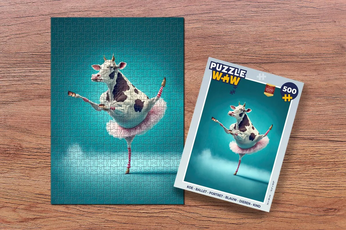 PuzzleWow Koe Ballet Portret Legpuzzel 500 Stuks - Multicolor