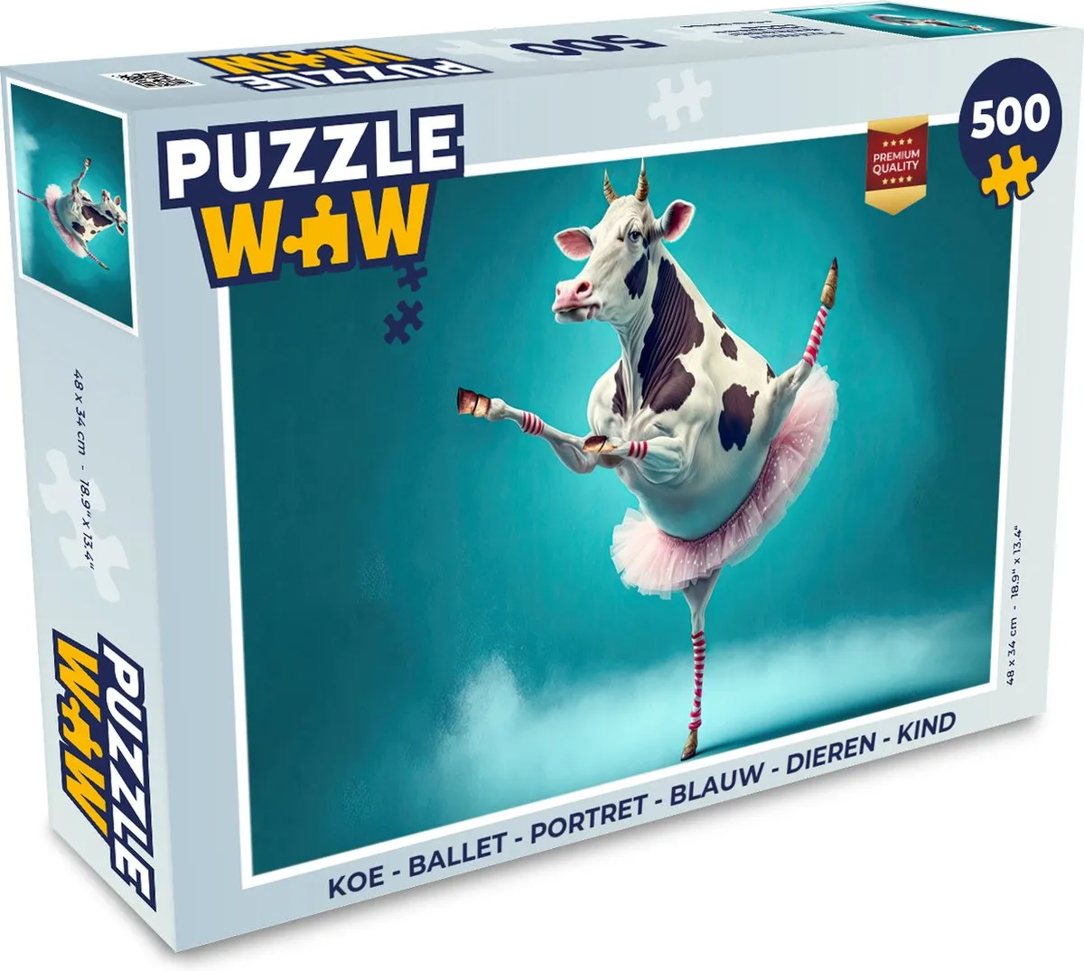 PuzzleWow Koe Ballet Portret Legpuzzel 500 Stuks - Multicolor